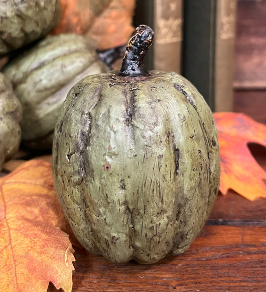 RA-151 Small Tall Green Paper Mache Pumpkin