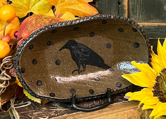CC-2491 Pottery Crow Plate