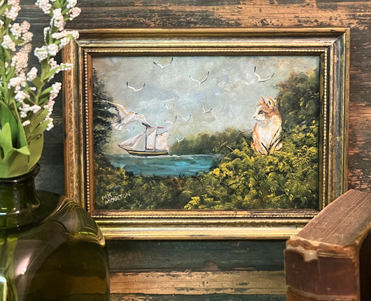 MKM-205 'Cat & Ship' ORIGINAL Painting by MK Moulton