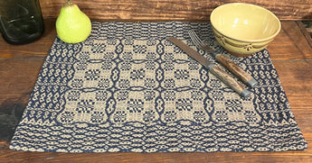 PM-SA-N Saratoga Placemat - Navy & Tan