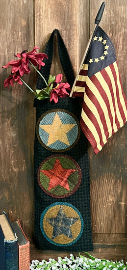 PB-158 Wool Penny Pocket with Flag & Flowers