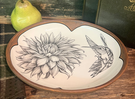 LZ-S2 Small Serving Dish - Hummingbird