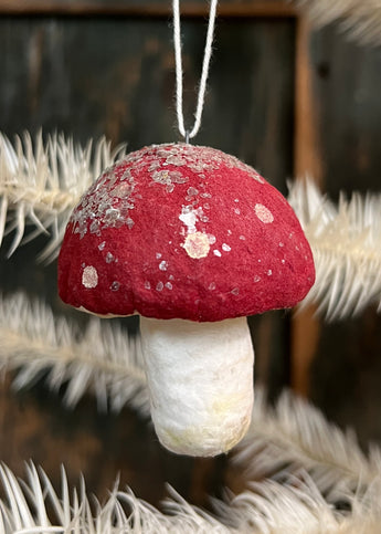 ER-E02 Hand-made Spun Cotton Mushroom Ornament