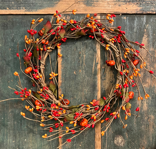 GF-37L Pumpkin Farm Berry Bead Large Wreath
