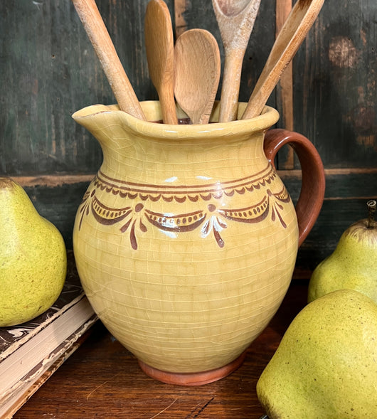 SE-154A Redware Med Pitcher with Swag Design