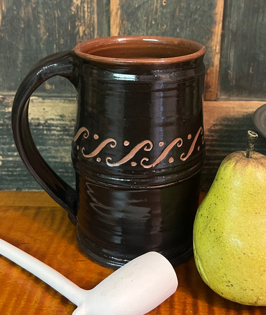 EJS-147 Lg Black Pottery Mug