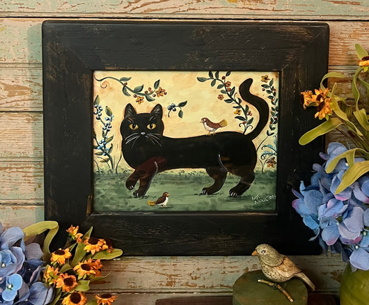 MKM-243 'Folky Kitty' ORIGINAL Painting by MK Moulton