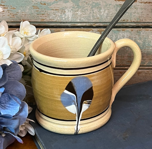 NV-1033 Yellowware Mug with Mochaware Design