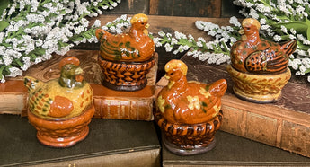GMS-F14 Shooner Redware Nesting Hen Figurines