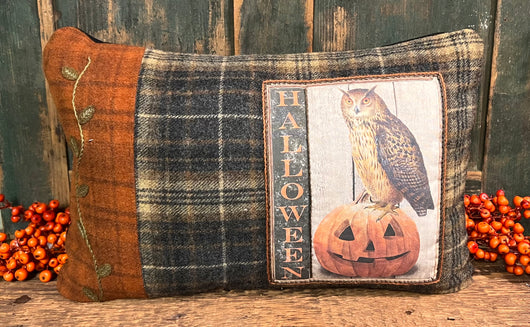 PB-55 Wool Halloween Owl Down Pillow