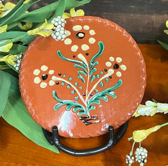 DTS-243 Floral Redware Plate