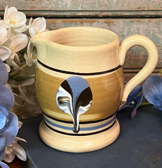 NV-1034 Yellowware Pitcher with Mochaware Design