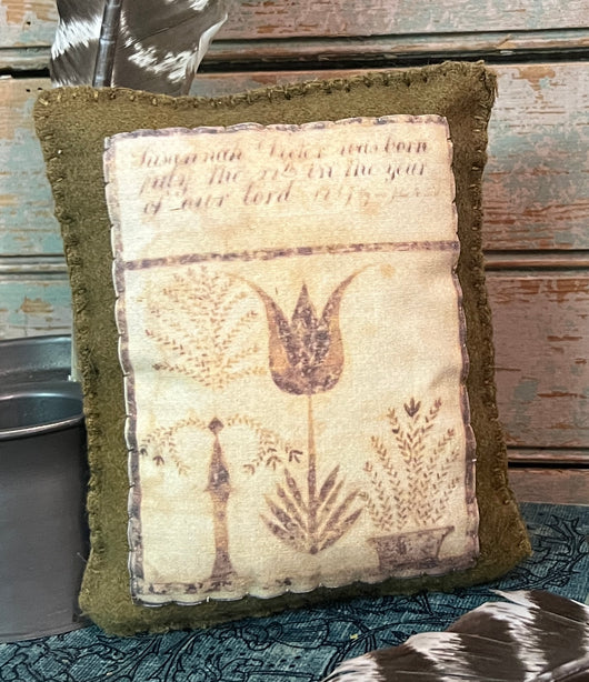 PB-306N Wool Pillow Tuck - Mustard with Tulip