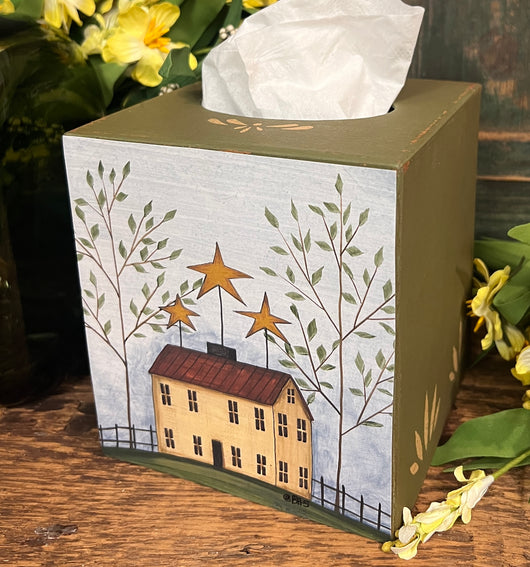 BHS-TC8 Cream House Print Tissue Cover