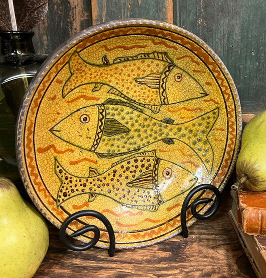 GMS-1432 Shooner Redware 3 Fish Plate