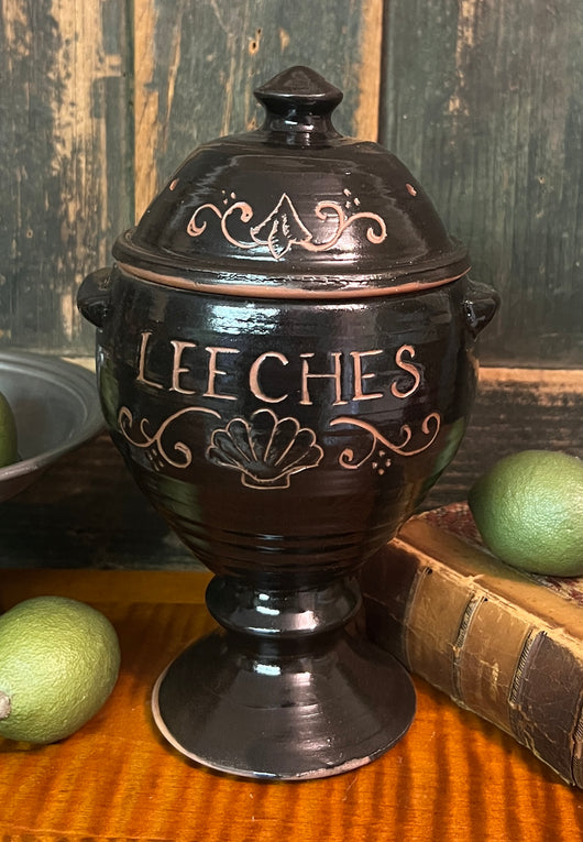 EJS-143 Covered Leeches Jar - Black