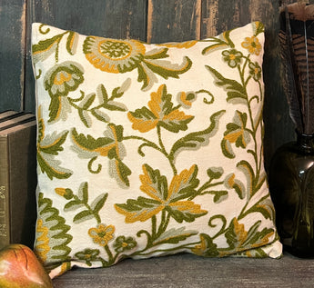 CD-CP-C2 Crewel Pillow - Moss