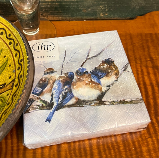 BI-01 Paper Cocktail Napkins - Bluebirds