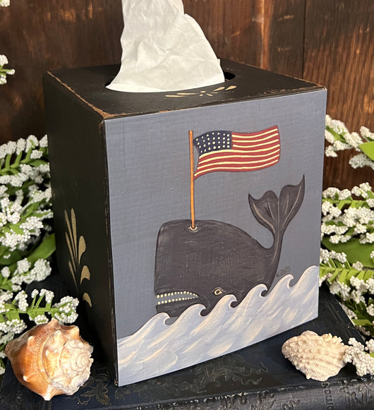 BHS-TC11 Whale with Flag Print Tissue Cover