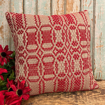 PC-PI-CT1 Coverlet Pillow - Cranberry & Tan