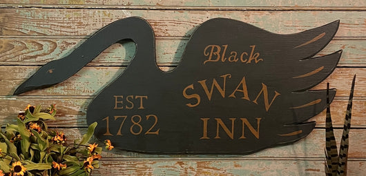 BHS-3003B Black Swan Inn Painted Sign