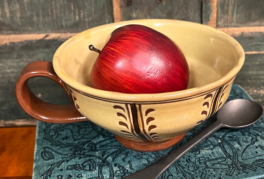 SE-305 Redware Porringer with Vine Design