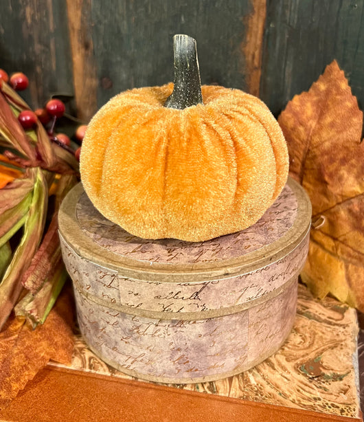 PB-69 Small Paper Cover Box with Orange Velvet Pumpkin