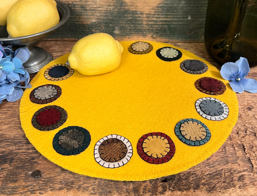 DD-139 Mustard Wool Round Penny Mat