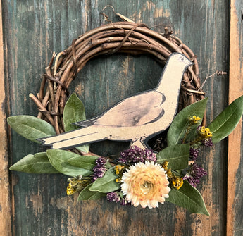 CD-SW20 Paper Bird with Dried Flowers Wreath