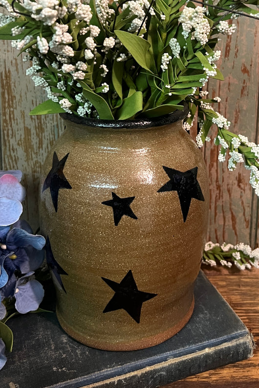 CC-2467 Large Pottery Crock - Stars