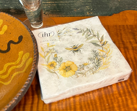 BI-03 Paper Cocktail Napkins - Bee Flower Ring