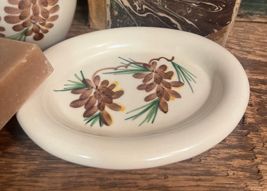 ECP-SD-C Pottery Soap Dish - Pinecone