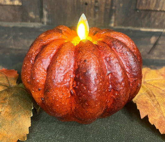 RJ-SPC Realistic Flame Small Pumpkin Candle