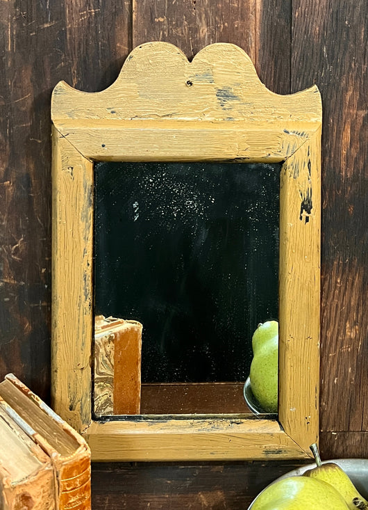 FB-25 Mustard Crackle Painted Wood Mirror