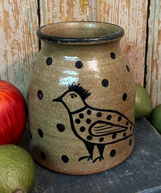 CC-2464 Small Pottery Crock - Bird