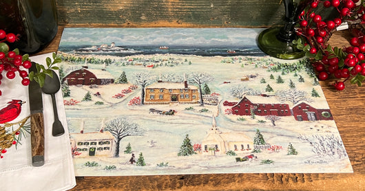 SP-PM7 York Winter Village 18x13½ Vinyl Placemat - Circa Exclusive!