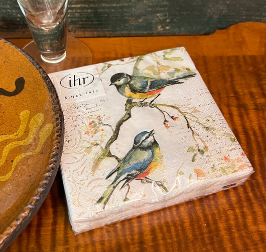BI-04 Paper Cocktail Napkins - 2 Titmice