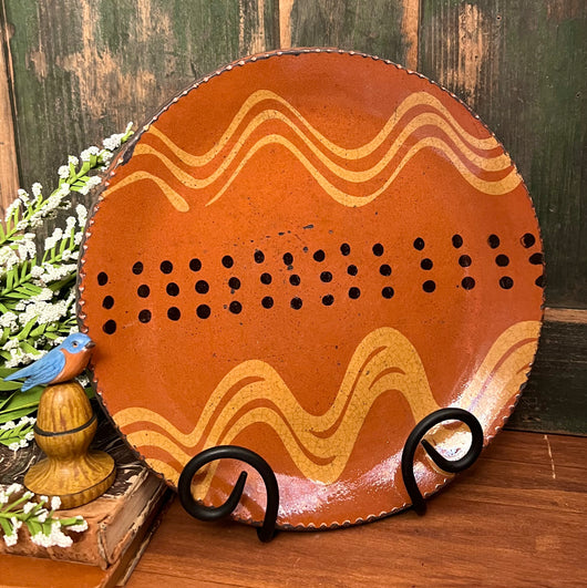 GMS-V27 Vintage Shooner Redware Plate
