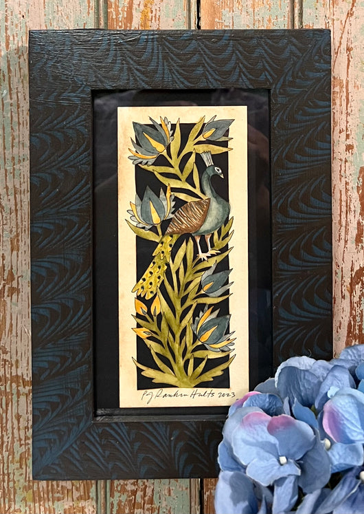 PJH-232 Peacock Framed Paper Cutting