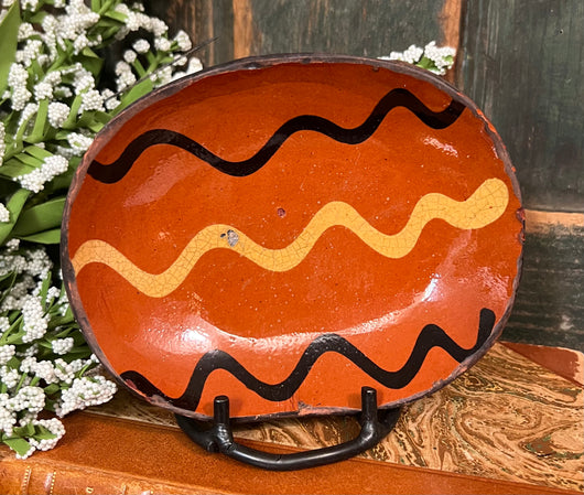GMS-V03 Vintage Shooner Redware Oval Plate