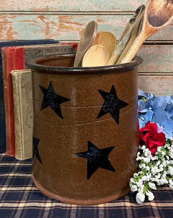 CC-2336 Pottery Large Crock with Stars