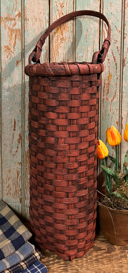 BG-B398 Tall Red Swing Handled Basket