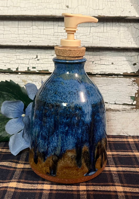 CC-SBP Pottery Blue Soap Pump Dispenser