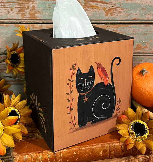 BHS-TC4 Black Cat Print Tissue Cover