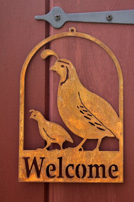 EG-RQW Rusty Quail Welcome Sign