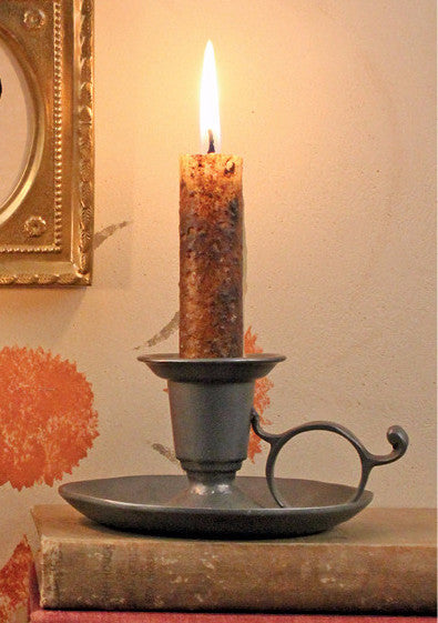 TPH-RCS Round Fingerhold Pewter Candlestick