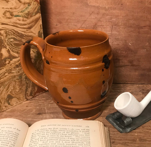 SE-65 Redware Barrel Mug with Mottled Design