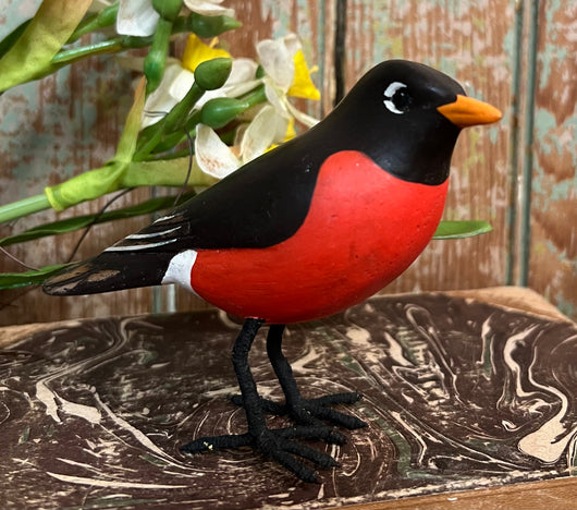 AV-13 Hand-Carved & Painted Robin