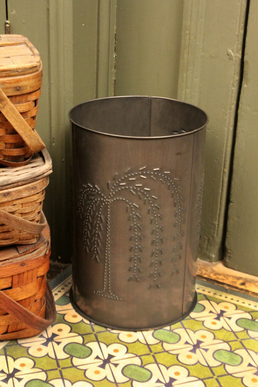IR-WW Punched Willow Waste Basket