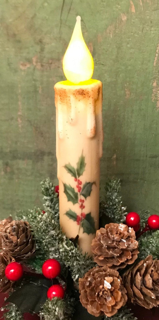 NET-07 Holly Battery Operated Candle